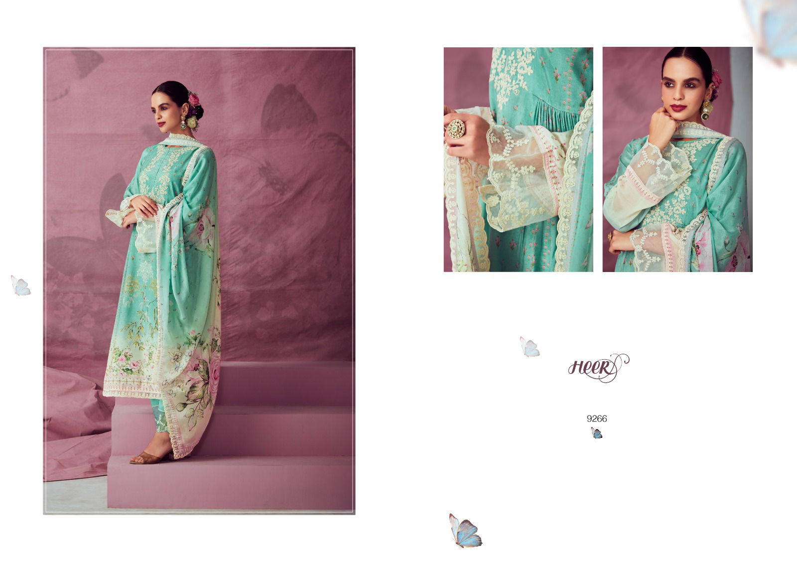 Heer Titali Vol 170 By Kimora Pure Muslin Printed Designer Salwar Suits Wholesale Price In Surat